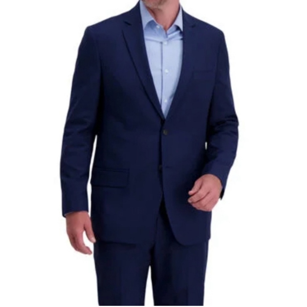 NEW Haggar Blue Suit Blazer and pants set Classic Tailored Design